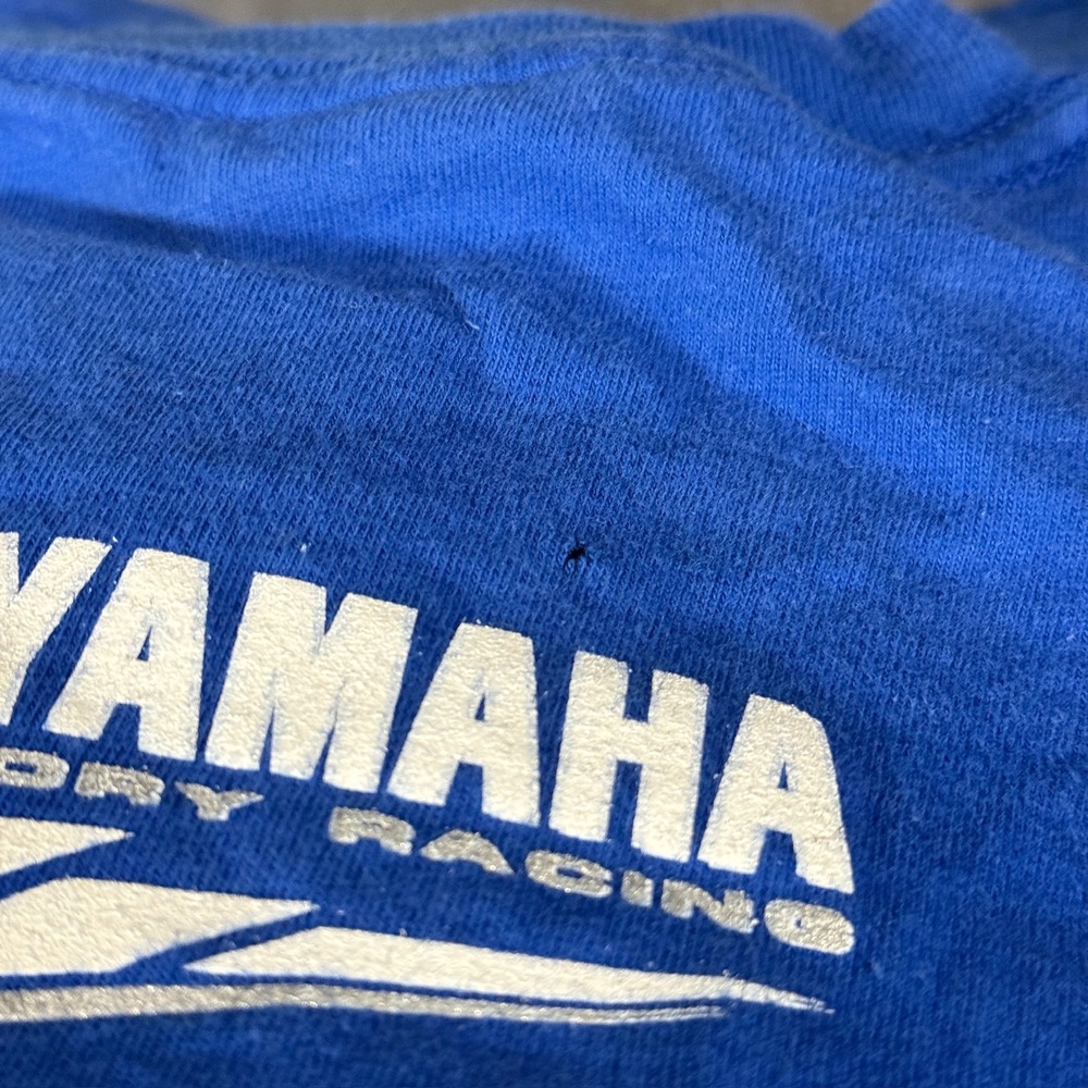 Vintage Yamaha Factory Racing Shirt Mens Medium Blue Good Motocross Graphic - Picture 8 of 8